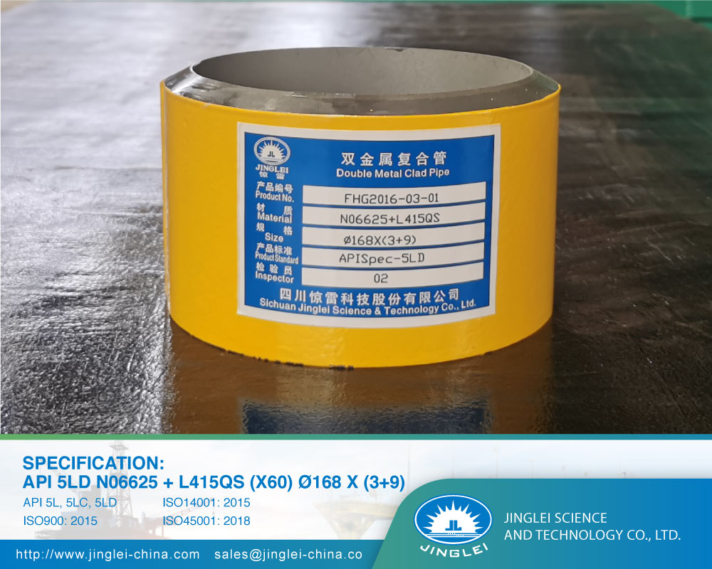 Cra Clad and Lined Steel Pipes, Clad Pipes, welded clad pipe, welding clad pipes, jinglei, jlc, metal clad pipe, Alloy Cladded Pipe, CRA cladded pipe, JLC Welded Pipe