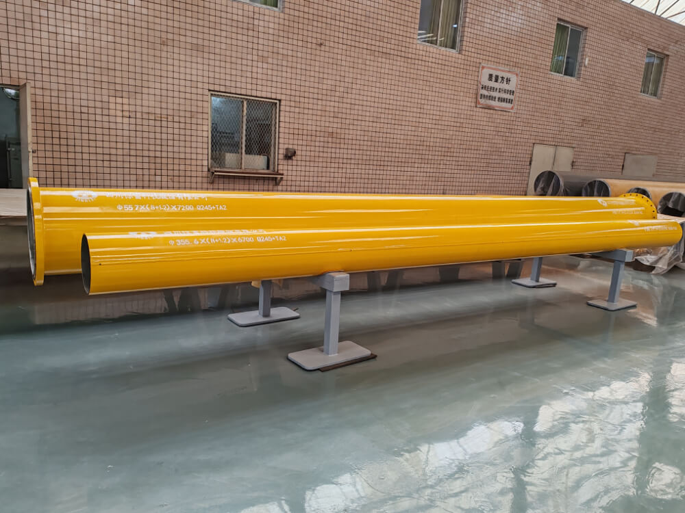 API 5LD CLAD TITANIUM Ti Grade 2. 2 Cra Clad and Lined Steel Pipes, Clad Pipes, welded clad pipe, welding clad pipes, jinglei, jlc, metal clad pipe, Alloy Cladded Pipe, CRA cladded pipe, JLC Welded Pipe, titanium clad pipe, clad pipe titanium